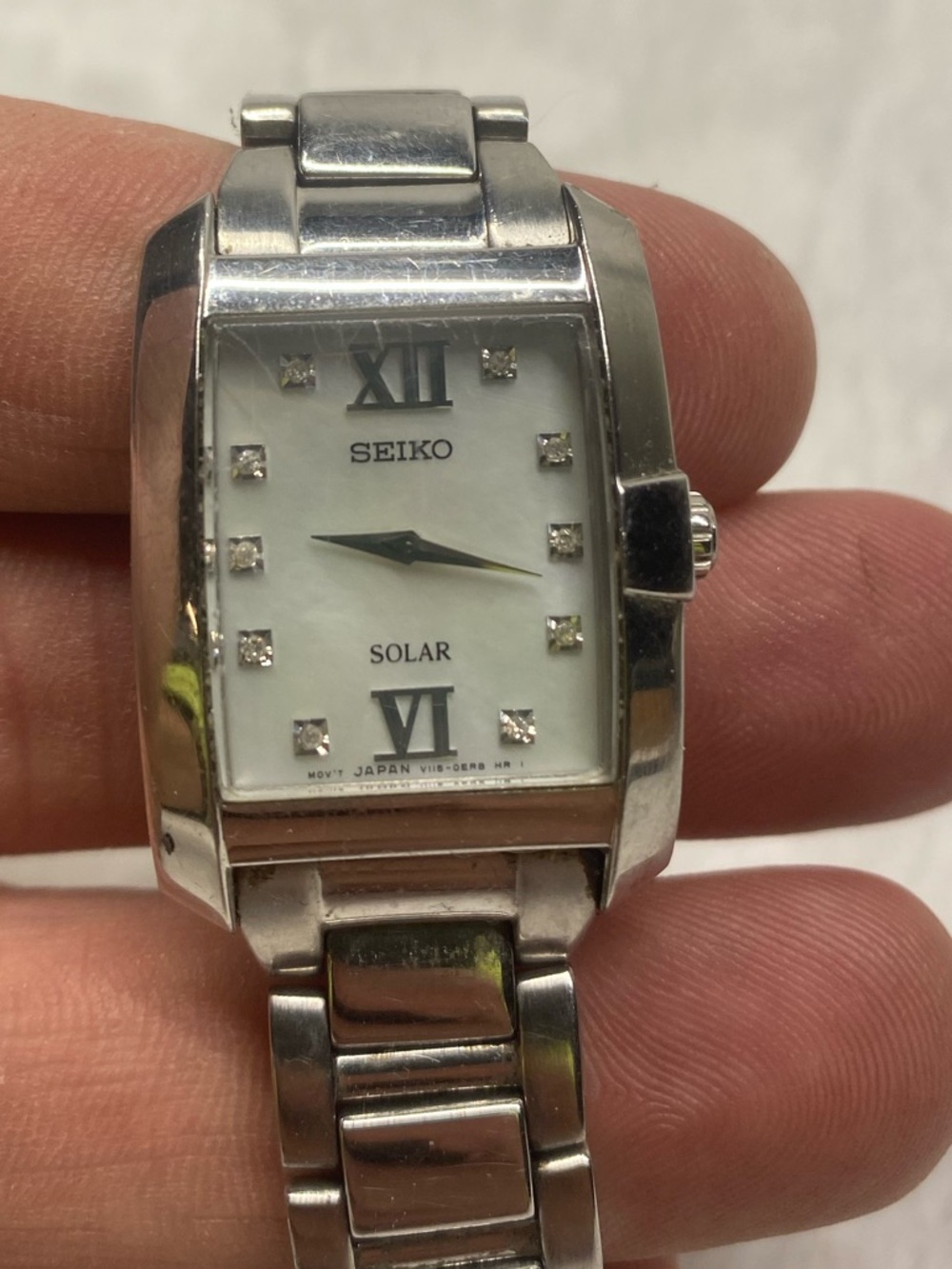 Seiko Women’s Solar Watch Mother Of Pearl Dial. Not Tested
